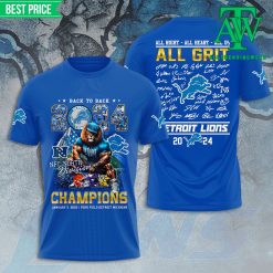 Detroit Lions “All Grit” NFC North Division 2024 Blue Shirt