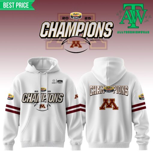 Minnesota Playoff Bahamas Bowl 2025 Champions White Hoodie