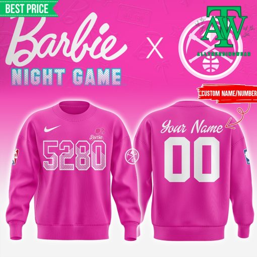 New Denver Nuggets x Barbie 2025 Personalized Pink Sweatshirt