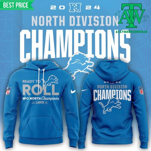 New Detroit Lions NFC North Champions Blue Hoodie