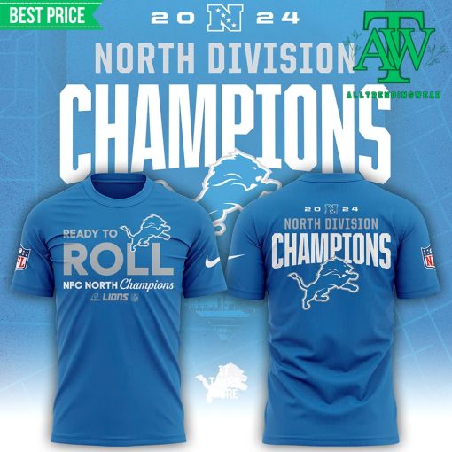 New Detroit Lions NFC North Champions Blue Shirt