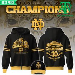 Notre Dame Fighting Irish Orange Bowl Champions Black Zip Hoodie