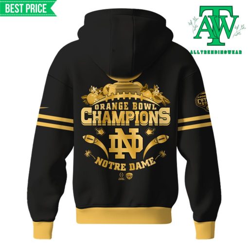 Notre Dame Fighting Irish Orange Bowl Champions Black Zip Hoodie