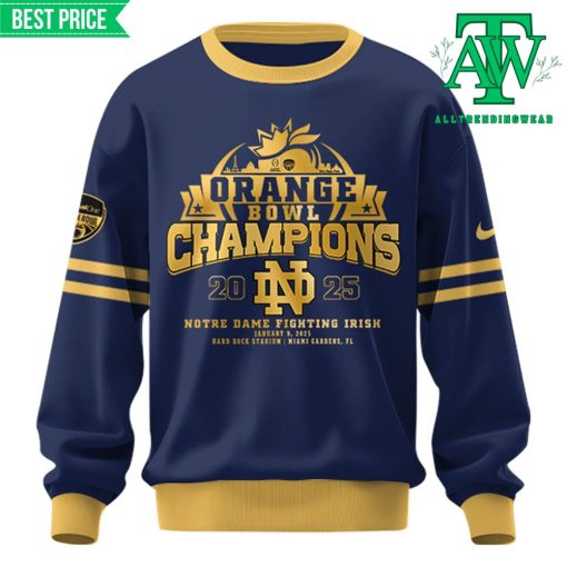 Notre Dame Fighting Irish Orange Bowl Champions Blue Sweatshirt