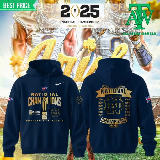 Notre Dame NCAA National Champions 2025 Limited Hoodie