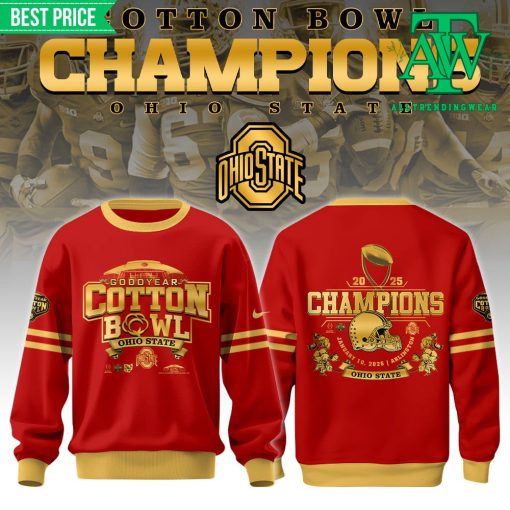 Ohio State Buckeyes Cotton Bowl Champions Red Sweatshirt