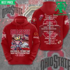 Ohio State Buckeyes x Rose Bowl 2025 Red Hoodie