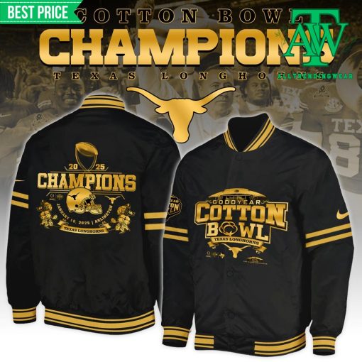 Texas Longhorns Cotton Bowl Champions Black Baseball Jacket