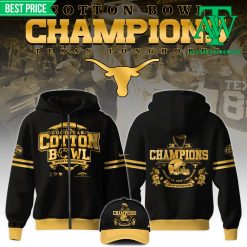 Texas Longhorns Cotton Bowl Champions Black Zip Hoodie