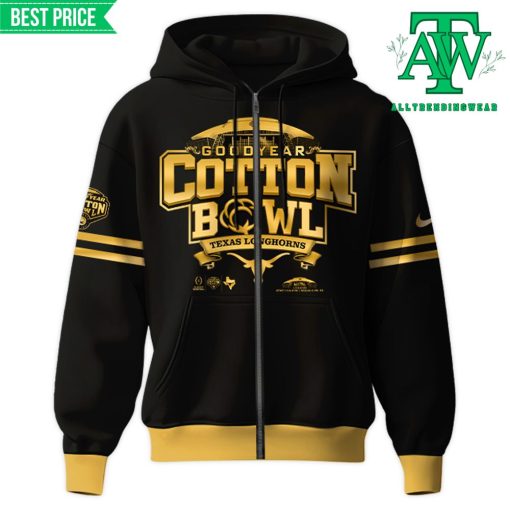 Texas Longhorns Cotton Bowl Champions Black Zip Hoodie